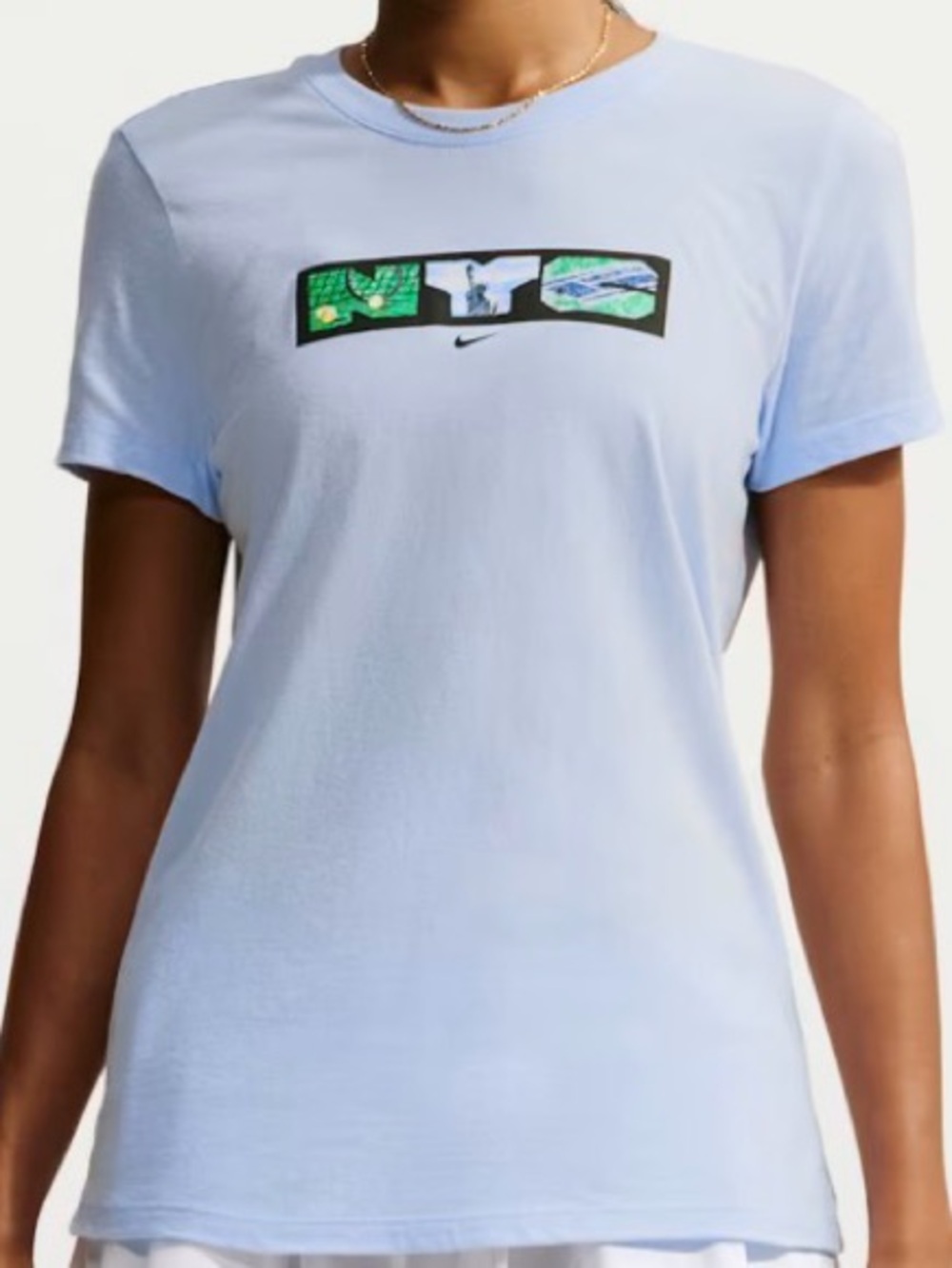 Nike Women's Light Blue Graphic NYC T-Shirt
